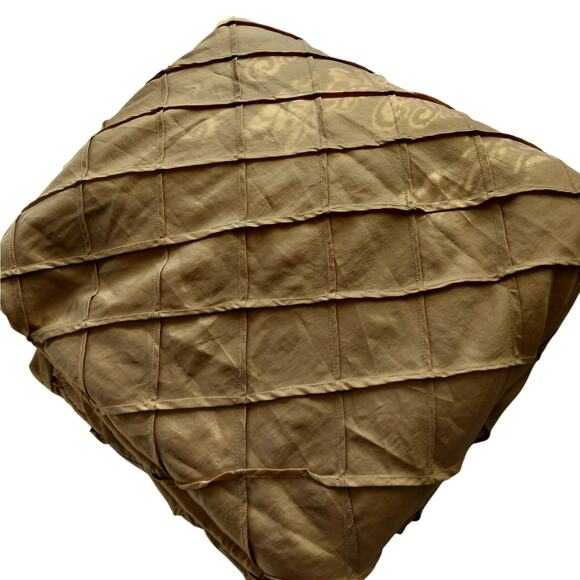 GORGEOUS GOLD! DIAMOND TUFTED GOLD SATIN DUVET COVER & MATCHED SHAMS SET! SZ FL - Picture 3 of 10